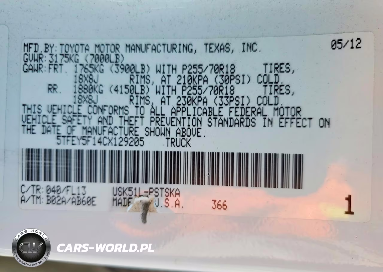2012 Toyota Tundra Crewmax Sr5 VIN:5TFEY5F14CX129205 - 12