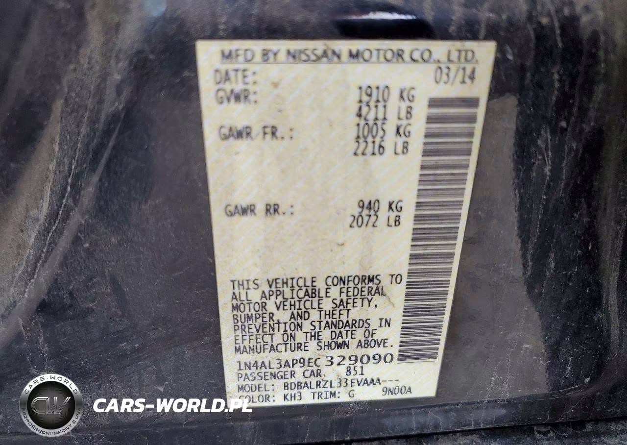 2014 Nissan Altima VIN:1N4AL3AP9EC329090 - 12