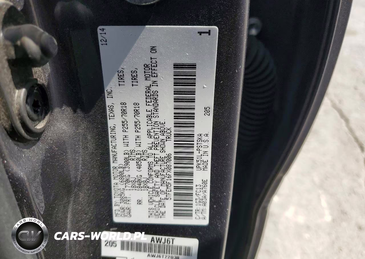 2015 Toyota Tundra Crewmax Sr5 VIN:5TFEM5F16FX087006 - 12