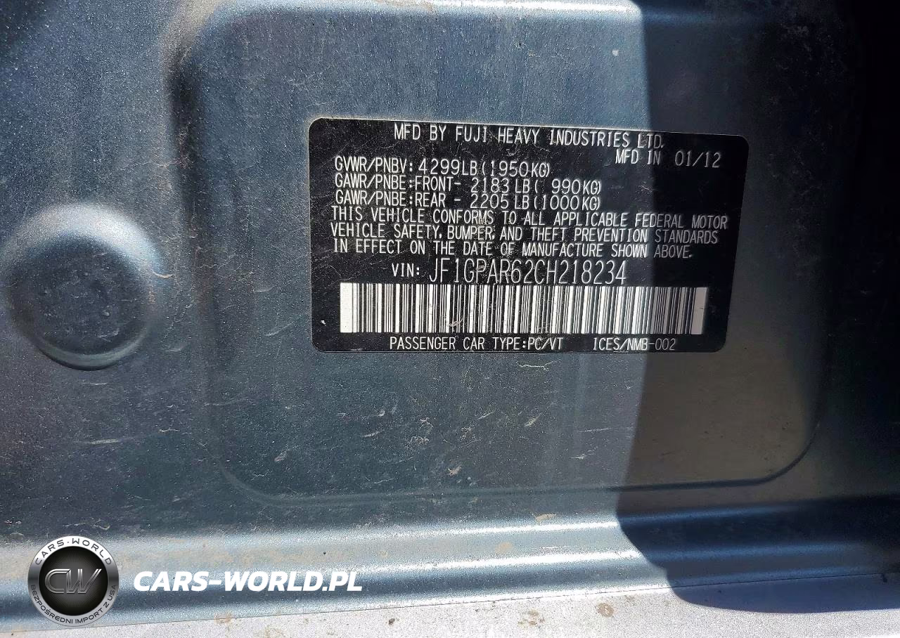2012 Subaru Impreza Sport Limited VIN:JF1GPAR62CH218234 - 12