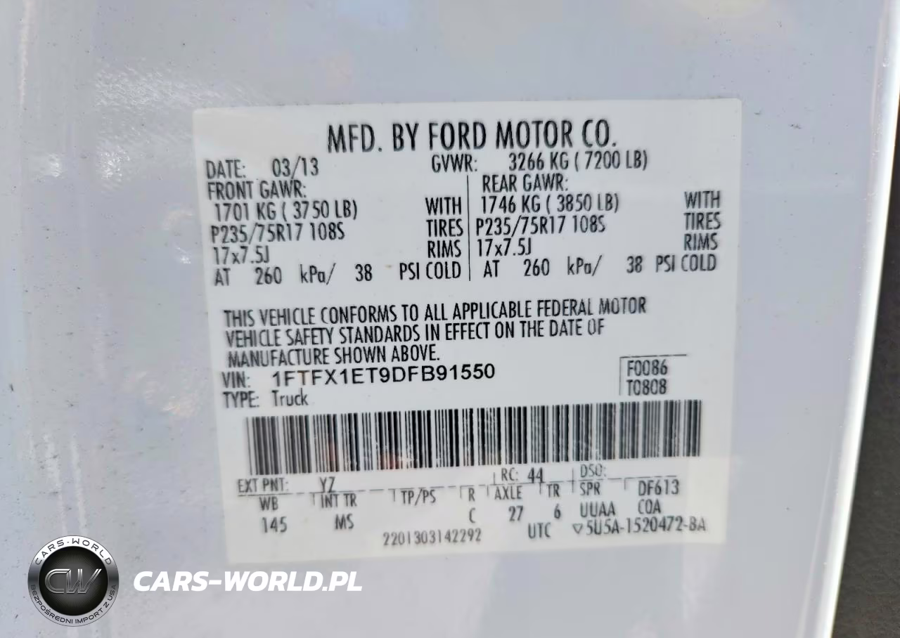 2013 Ford F150 Super Cab VIN:1FTFX1ET9DFB91550 - 13