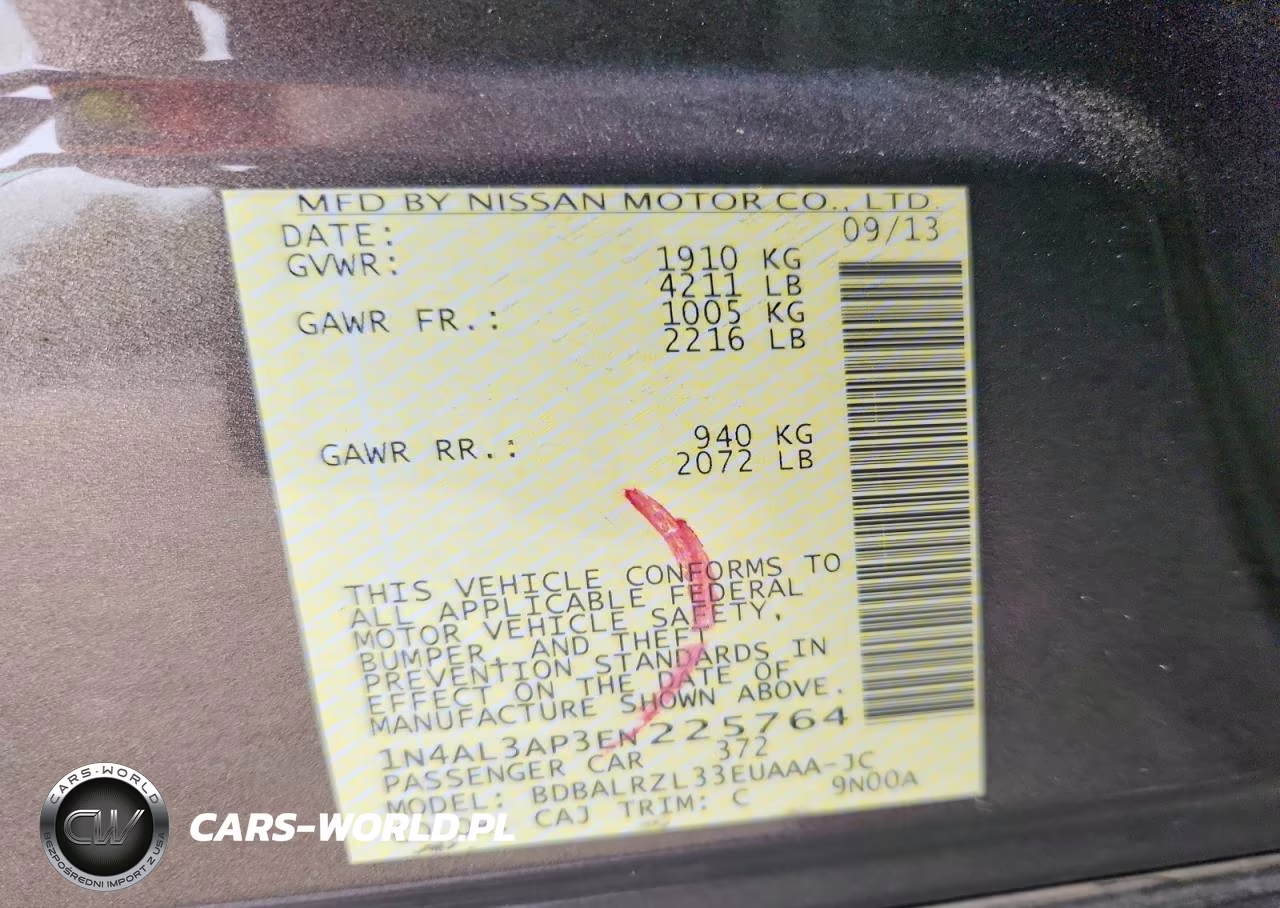 2014 Nissan Altima 2.5 S VIN:1N4AL3AP3EN225764 - 13