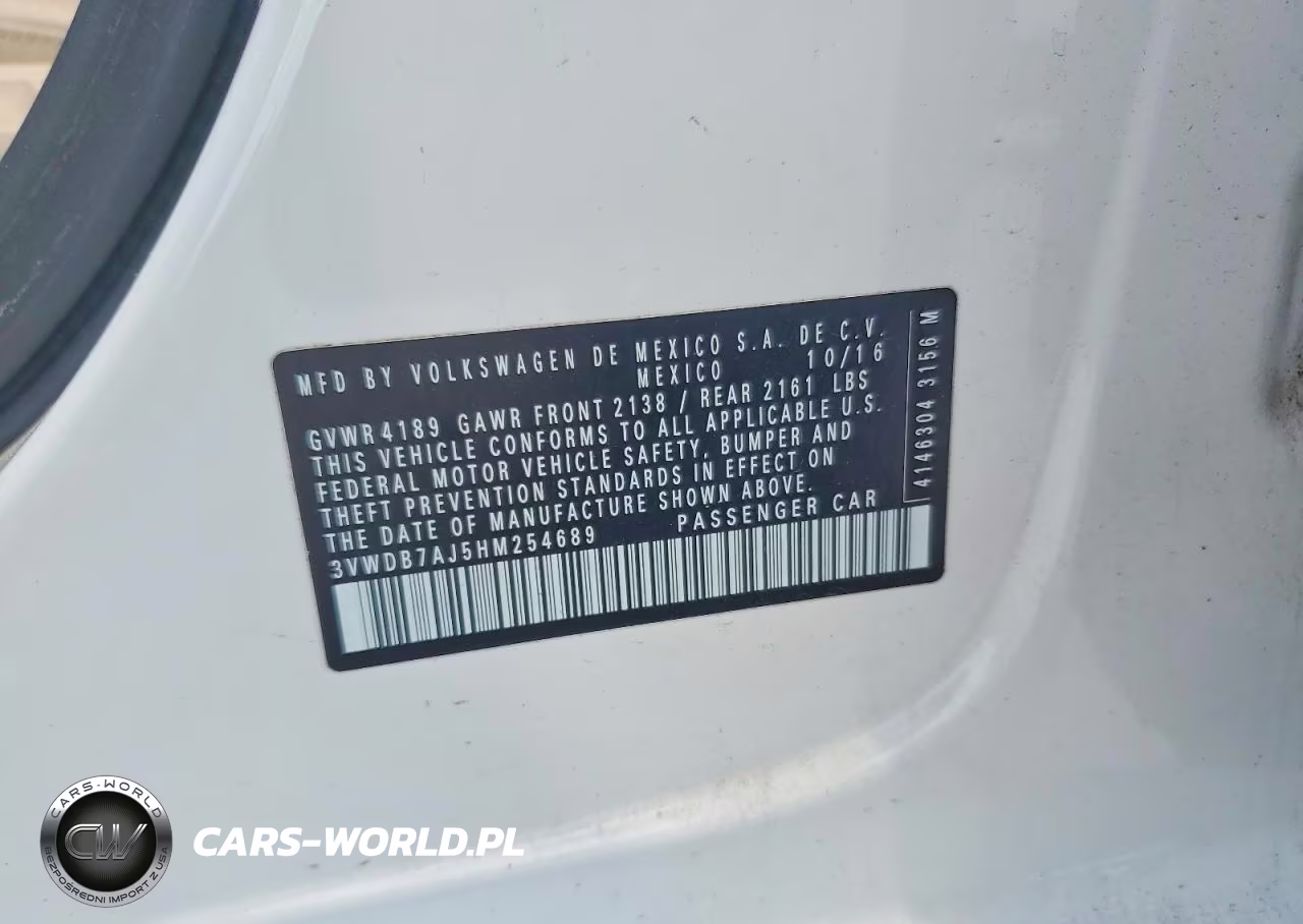 2017 Volkswagen Jetta Se VIN:3VWDB7AJ5HM254689 - 12
