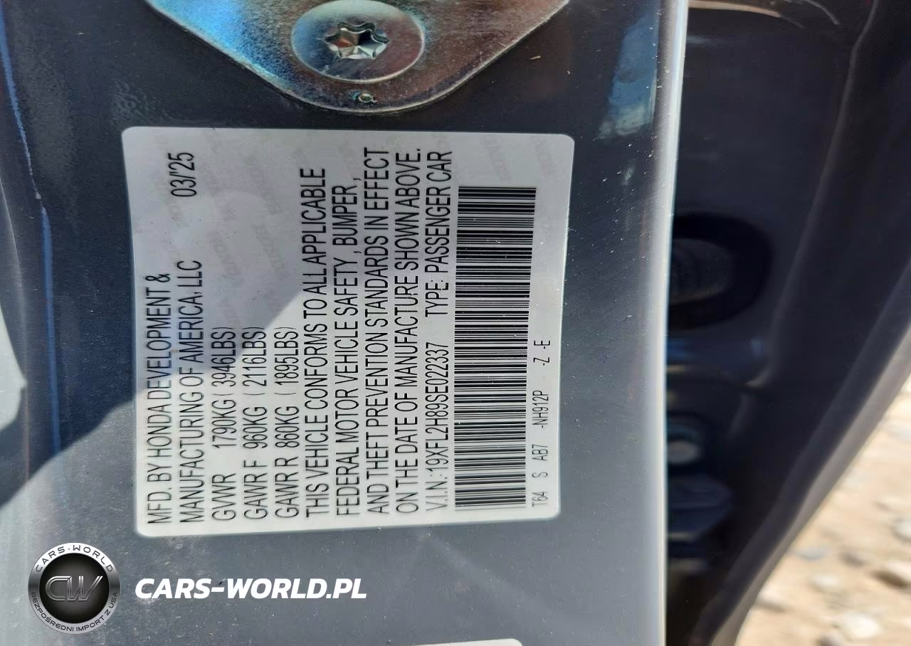 2025 Honda Civic Sport VIN:19XFL2H89SE022337 - 12