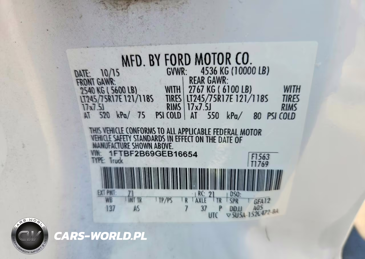2016 Ford F250 Super Duty VIN:1FTBF2B69GEB16654 - 12