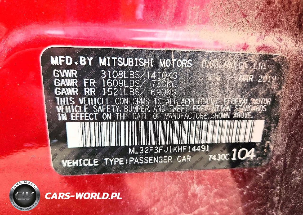 2019 Mitsubishi Mirage G4 Es VIN:ML32F3FJ1KHF14491 - 12