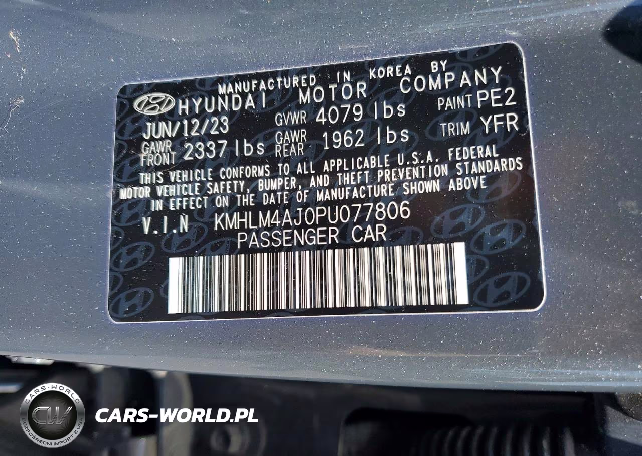 2023 Hyundai Elantra Blue VIN:KMHLM4AJ0PU077806 - 13
