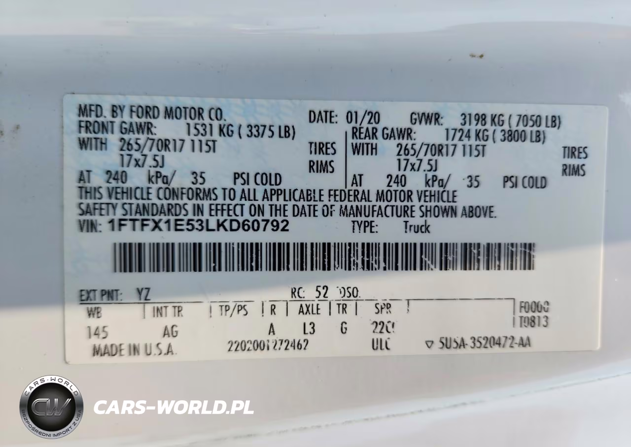 2020 Ford F150 Super Cab VIN:1FTFX1E53LKD60792 - 13