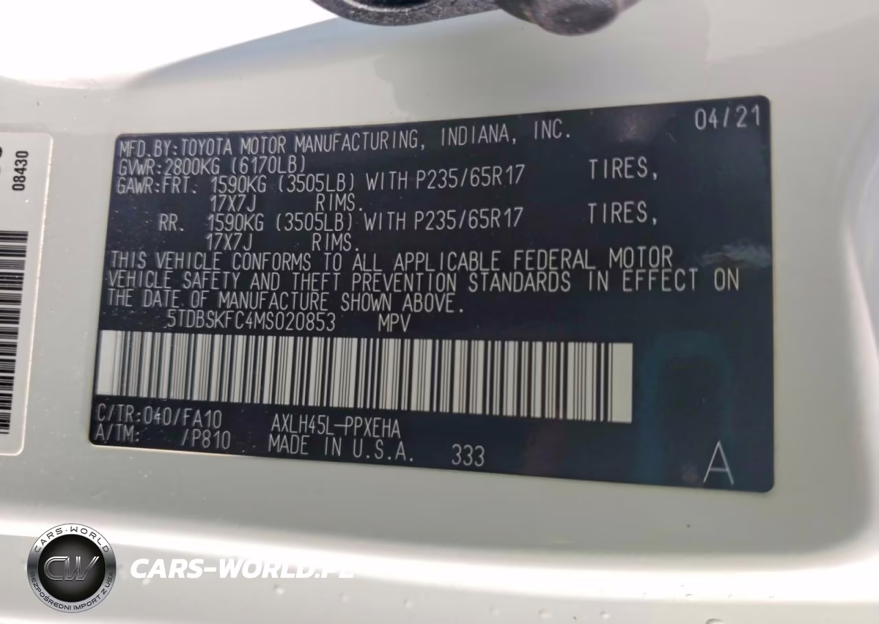 2021 Toyota Sienna Le VIN:5TDBSKFC4MS020853 - 13