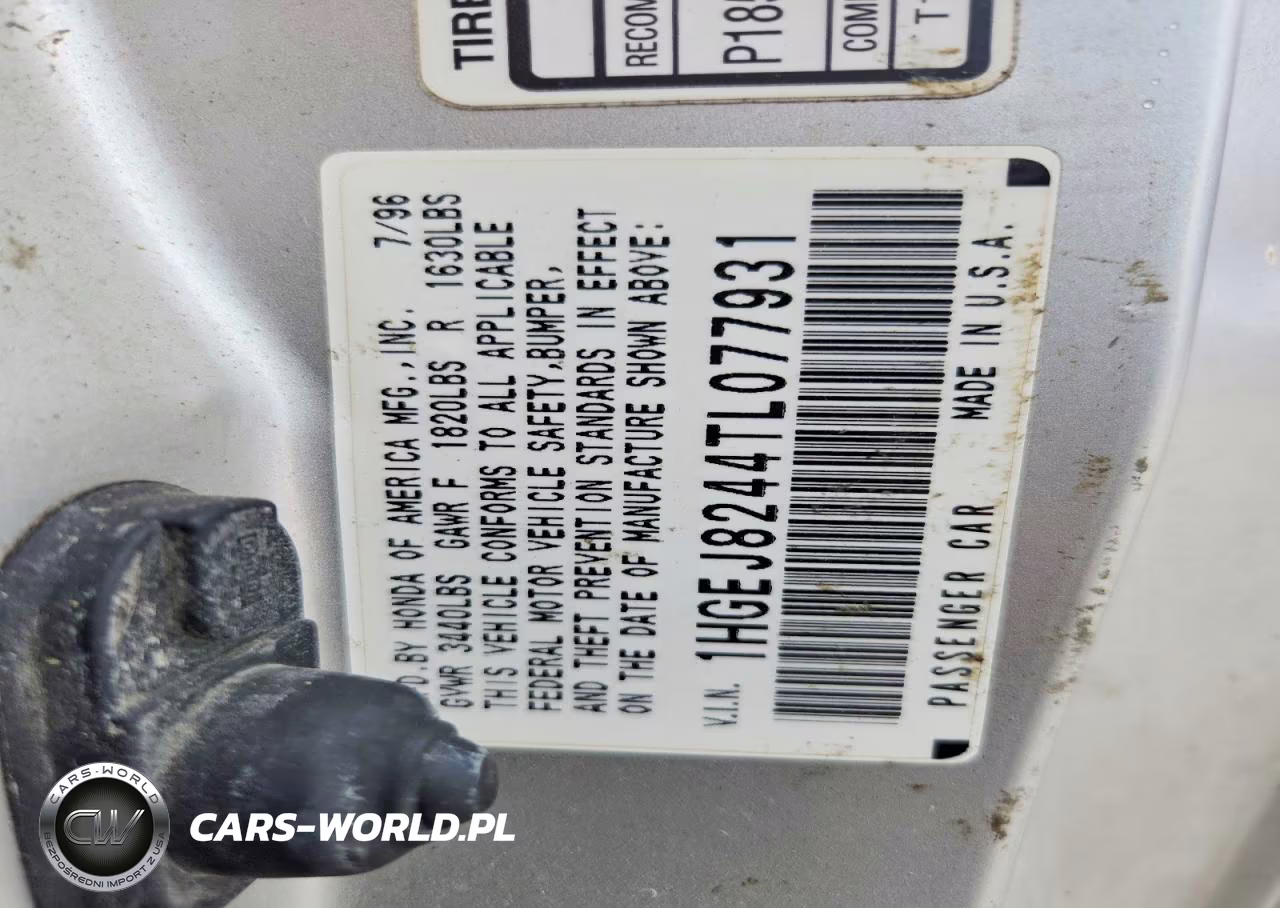1996 Honda Civic Ex VIN:1HGEJ8244TL077931 - 12