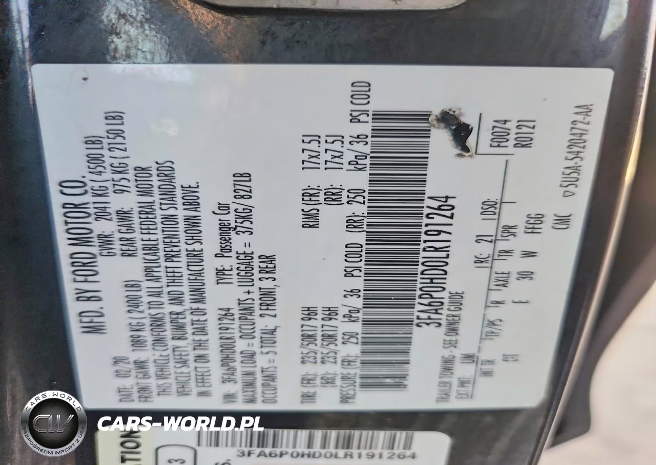 2020 Ford Fusion Se VIN:3FA6P0HD0LR191264 - 12