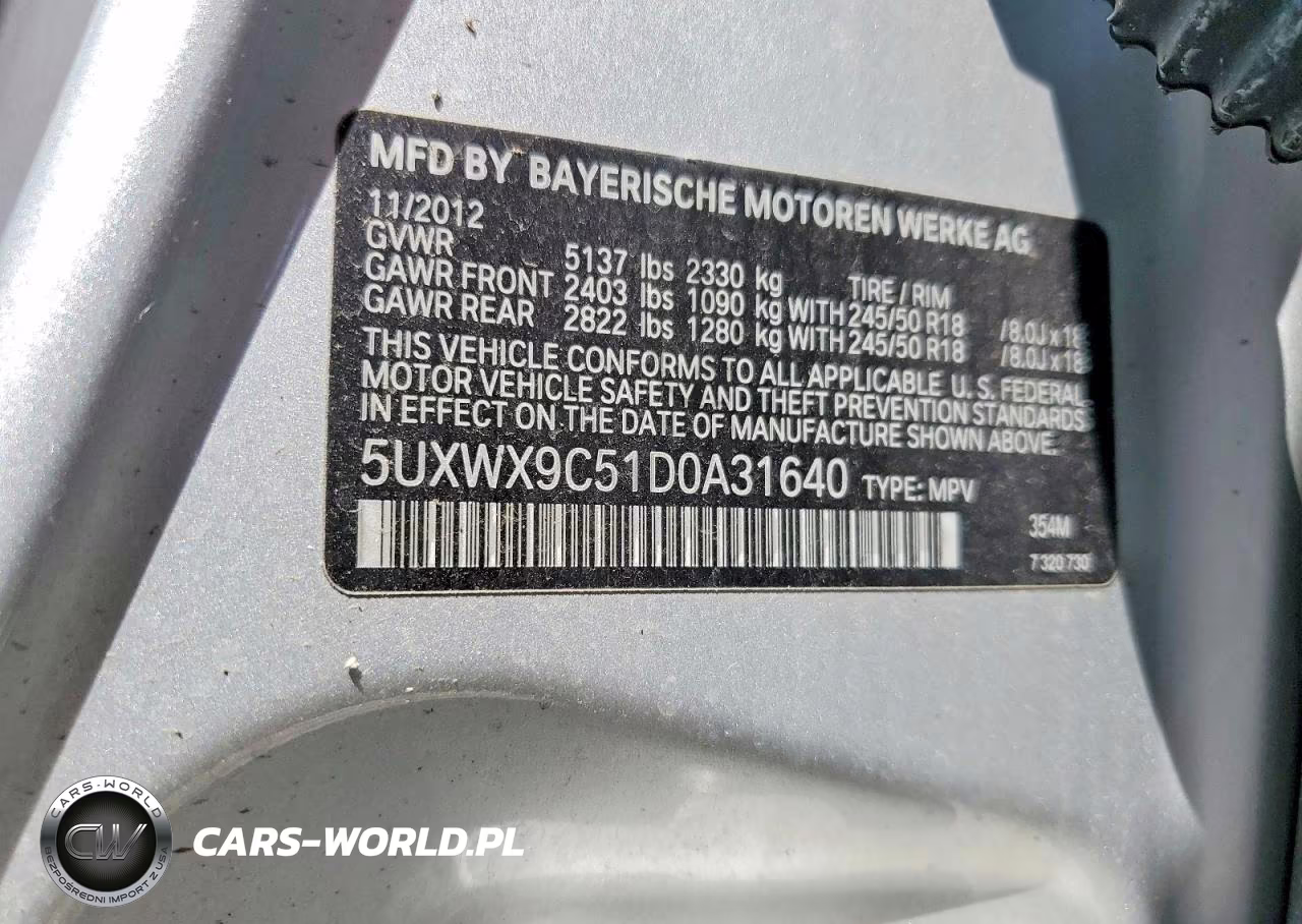 2013 BMW X3 xDrive28I VIN:5UXWX9C51D0A31640 - 13