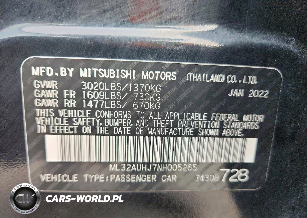 2022 Mitsubishi Mirage Es VIN:ML32AUHJ7NH005265 - 12