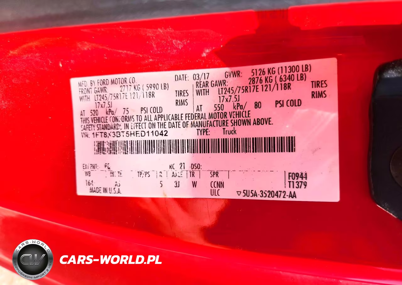2017 Ford F350 Super Duty VIN:1FT8X3BT5HED11042 - 12
