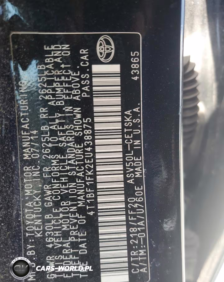 2014 Toyota Camry Se Sport VIN:4T1BF1FK2EU438875 - 12