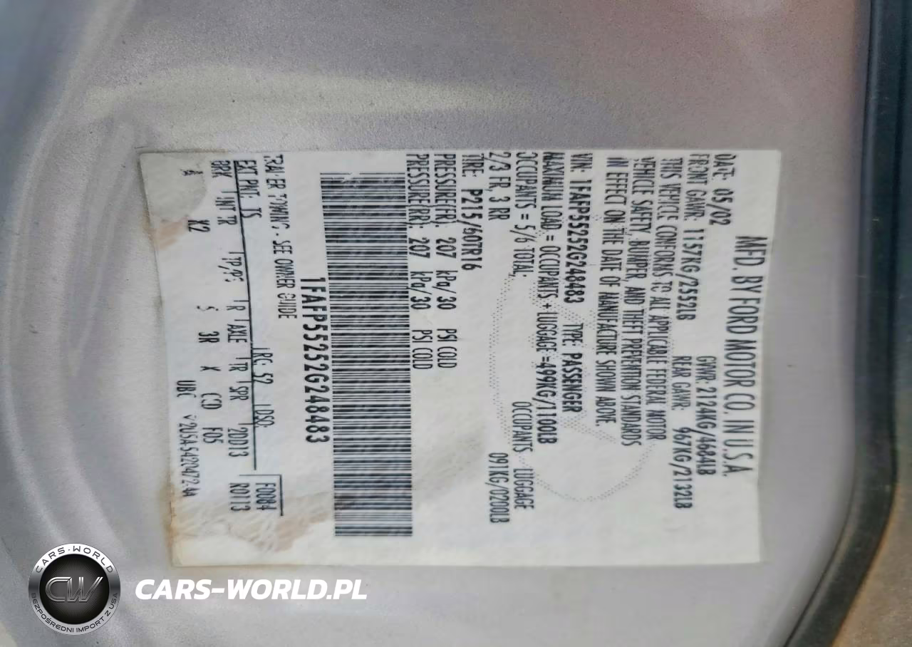 2002 Ford Taurus Ses VIN:1FAFP55252G248483 - 12