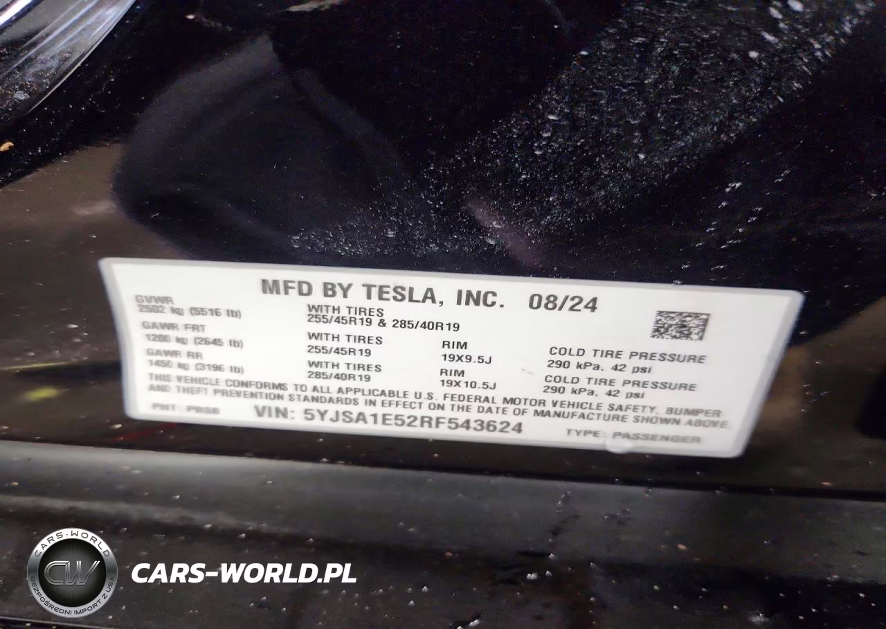 2024 Tesla Model S VIN:5YJSA1E52RF543624 - 13
