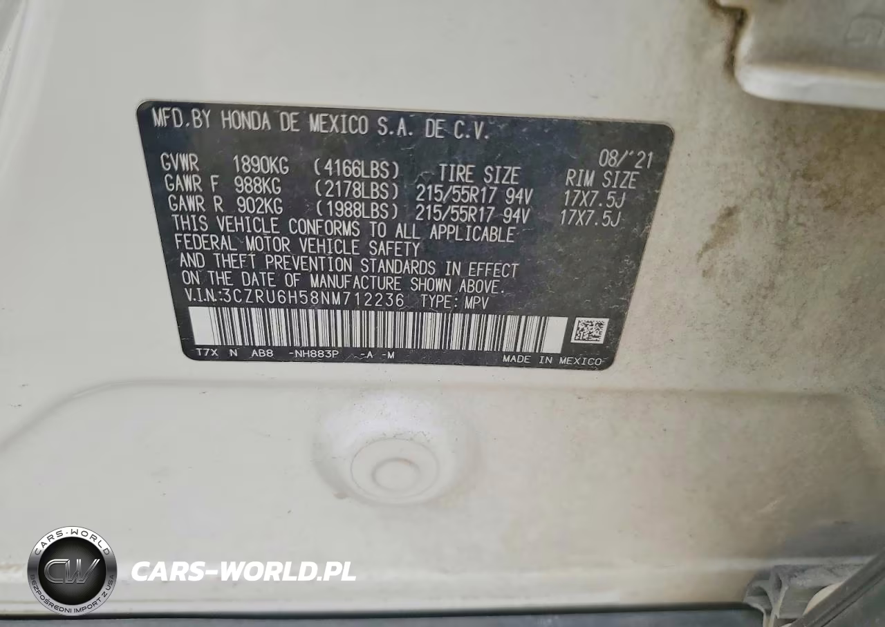 2022 Honda Hr-V Ex VIN:3CZRU6H58NM712236 - 13