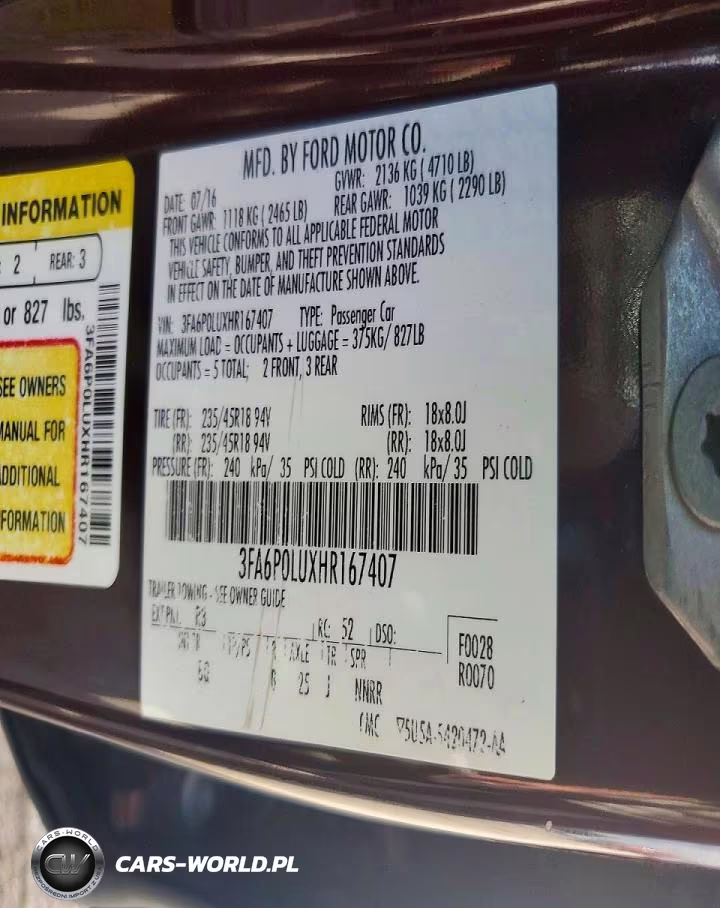 2017 Ford Fusion Se Hybrid VIN:3FA6P0LUXHR167407 - 12