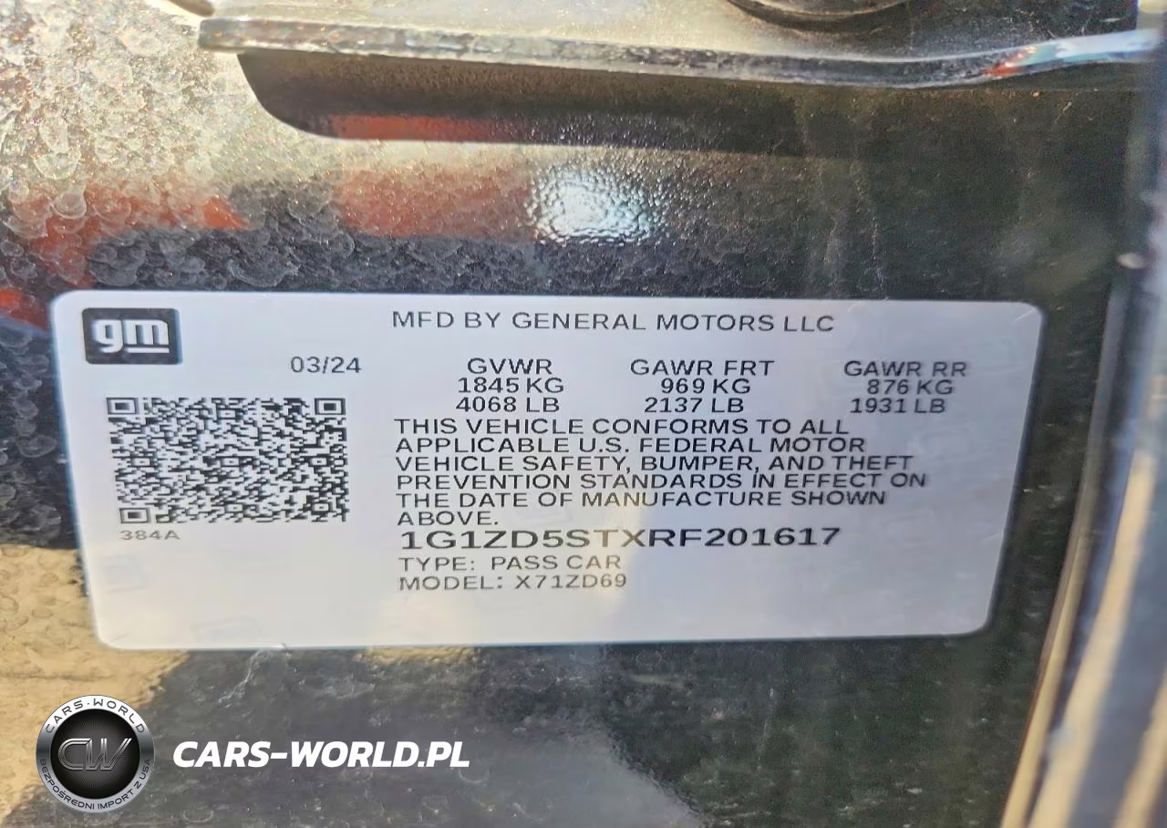2024 Chevrolet Malibu Lt VIN:1G1ZD5STXRF201617 - 12