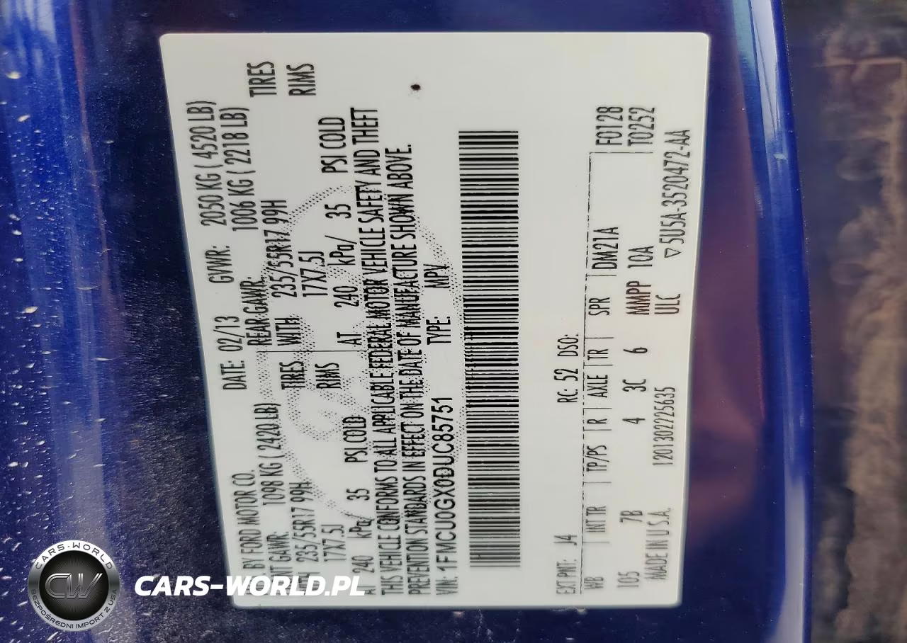 2013 Ford Escape Se VIN:1FMCU0GX0DUC85751 - 13