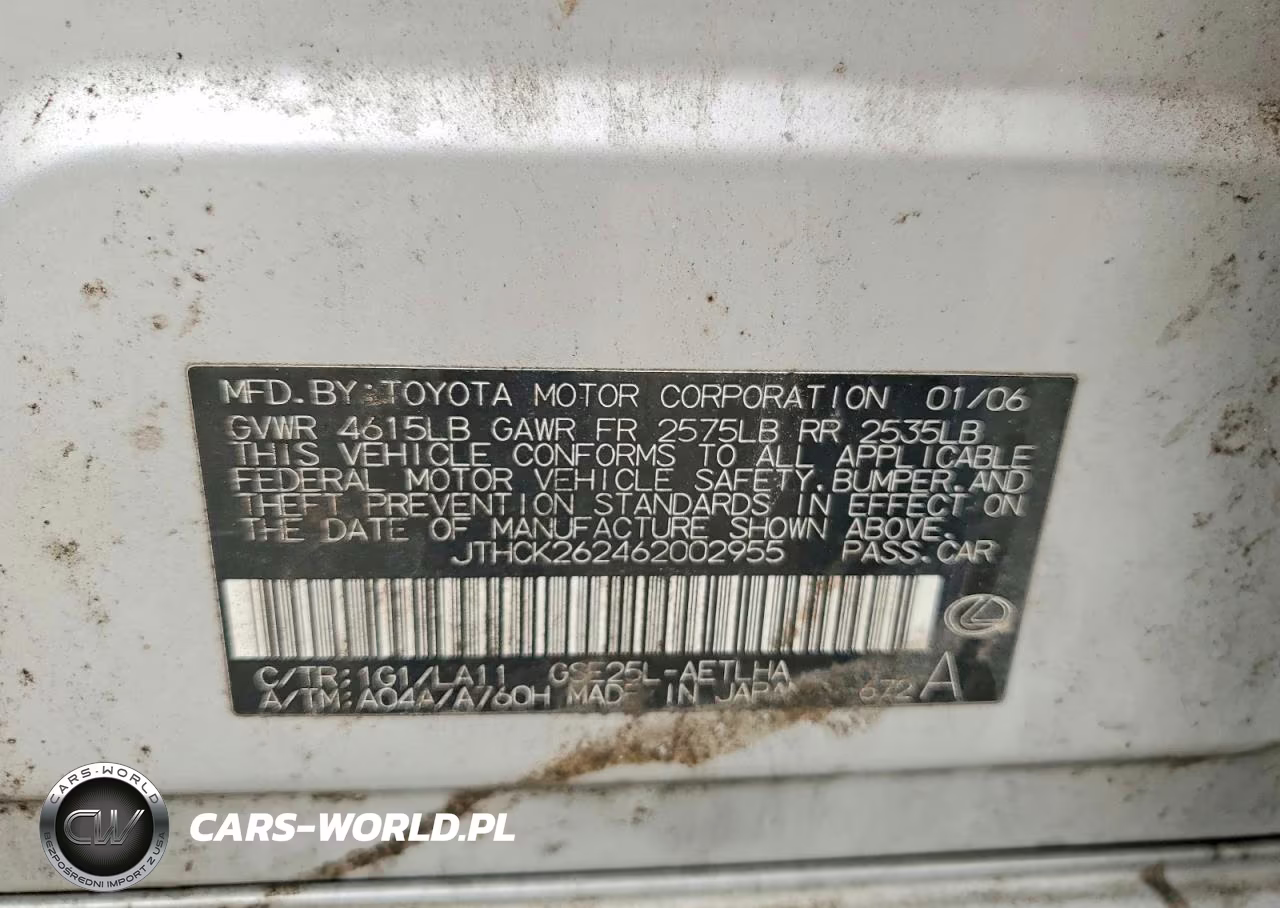 2006 Lexus Is 250 VIN:JTHCK262462002955 - 12