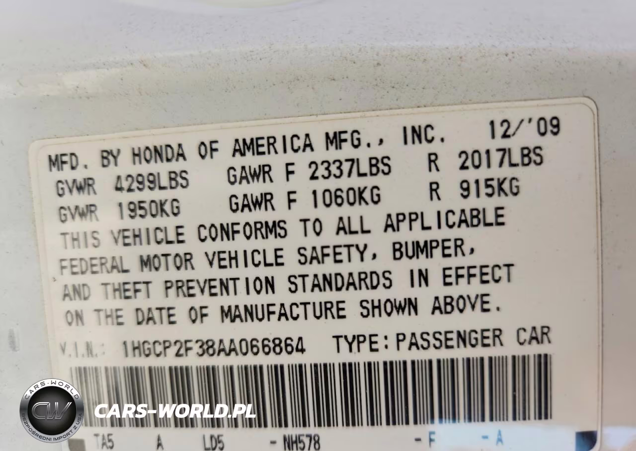 2010 Honda Accord Lx VIN:1HGCP2F38AA066864 - 12