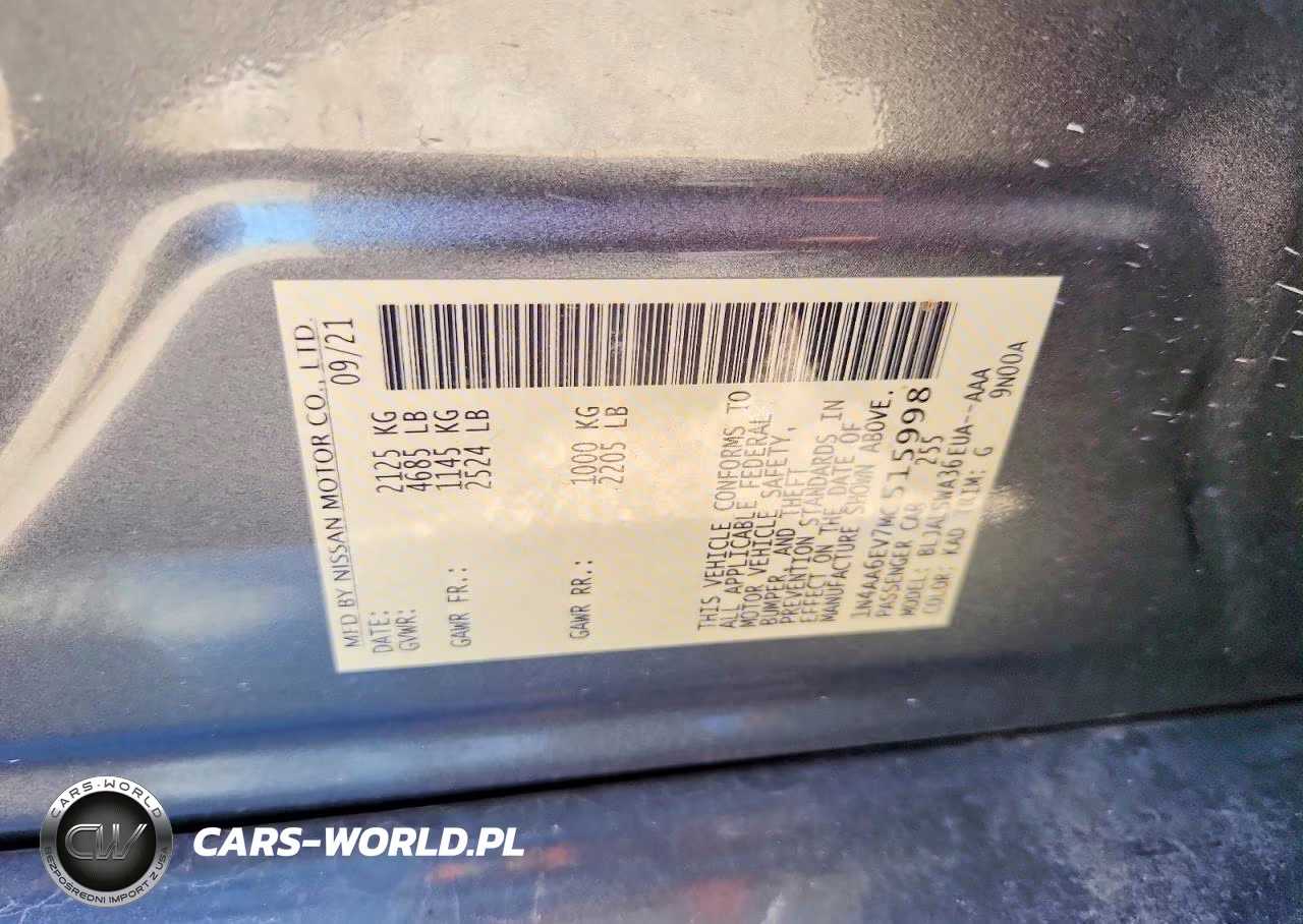 2021 Nissan Maxima Sr VIN:1N4AA6EV7MC515998 - 12