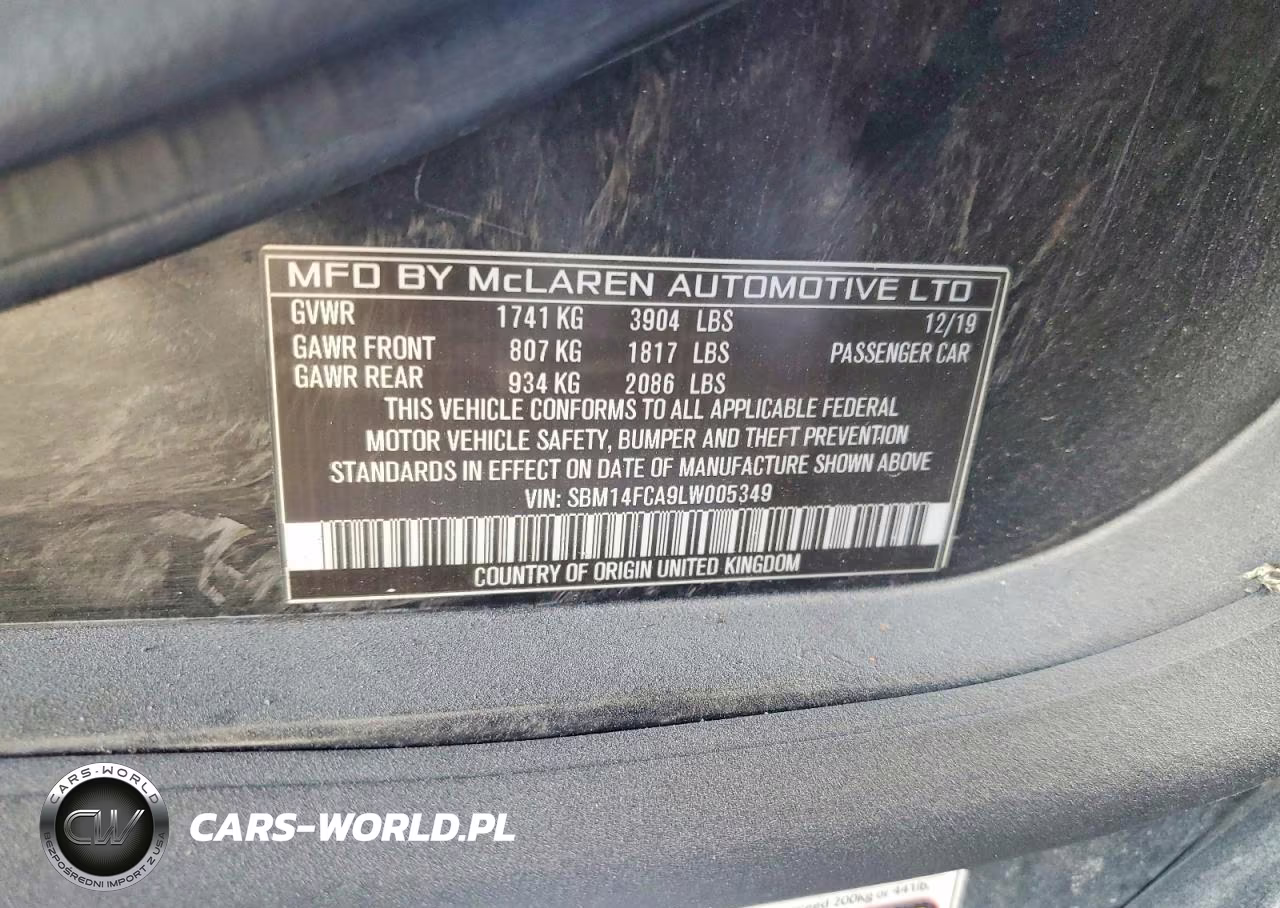 2020 Mclaren Automotive 720S VIN:SBM14FCA9LW005349 - 12