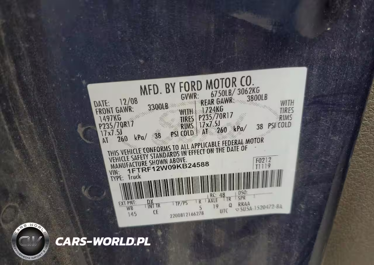 2009 Ford F150 VIN:1FTRF12W09KB24588 - 12