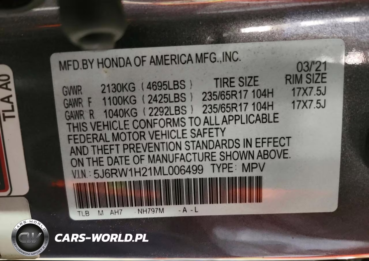 2021 Honda Cr-V Lx VIN:5J6RW1H21ML006499 - 13
