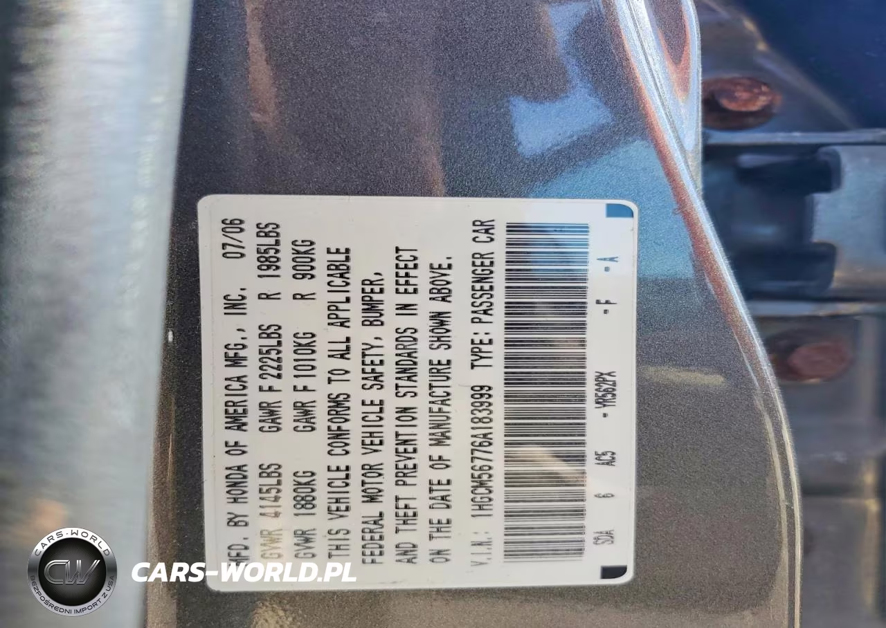 2006 Honda Accord Ex VIN:1HGCM56776A183999 - 12