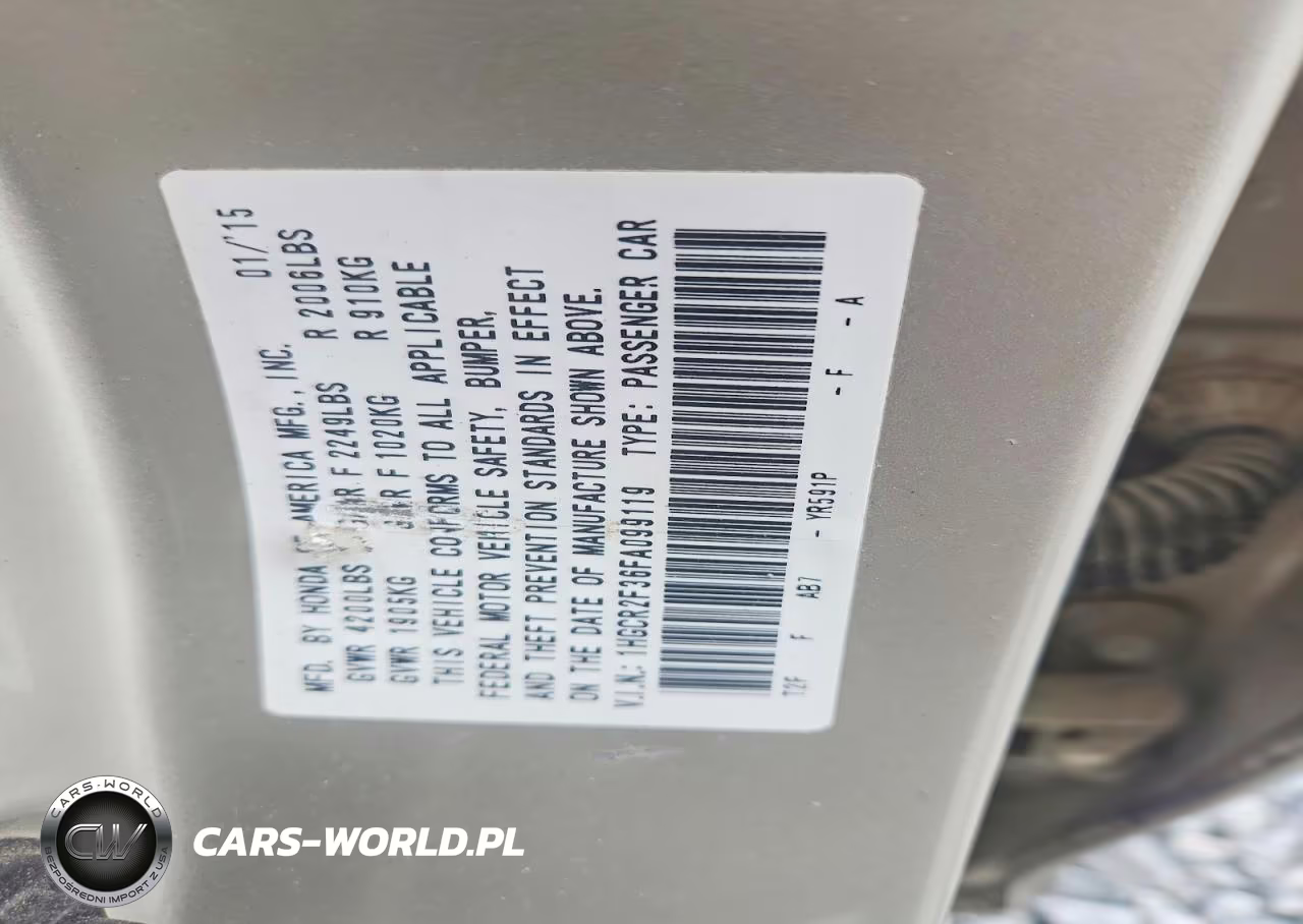 2015 Honda Accord Lx VIN:1HGCR2F36FA099119 - 13