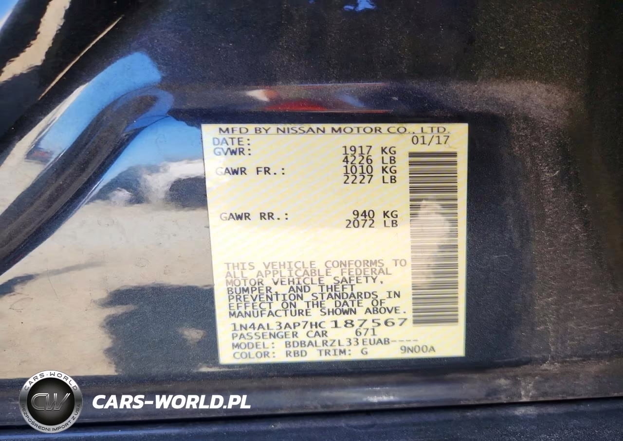 2017 Nissan Altima 2.5 Sl VIN:1N4AL3AP7HC187567 - 13