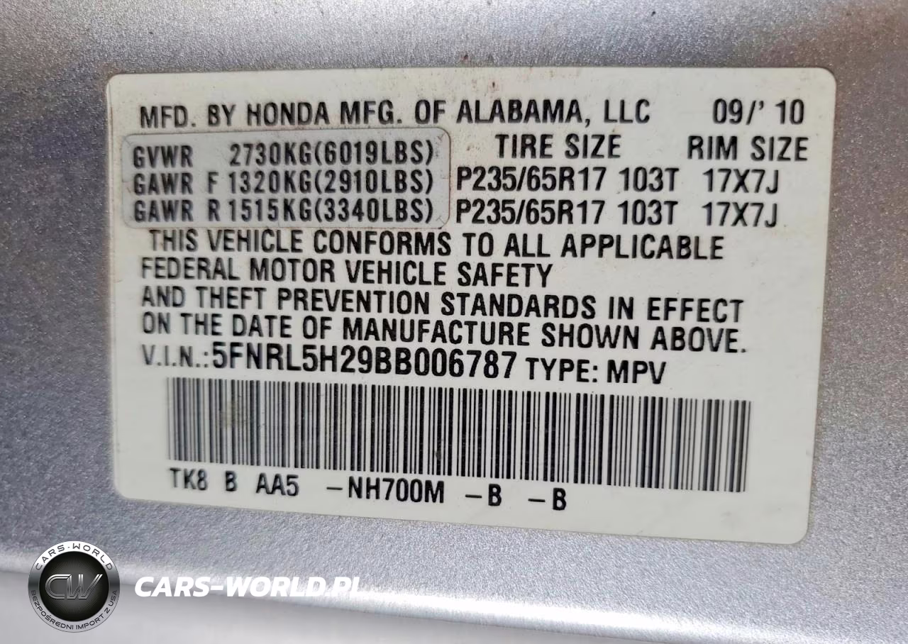 2011 Honda Odyssey Lx VIN:5FNRL5H29BB006787 - 13