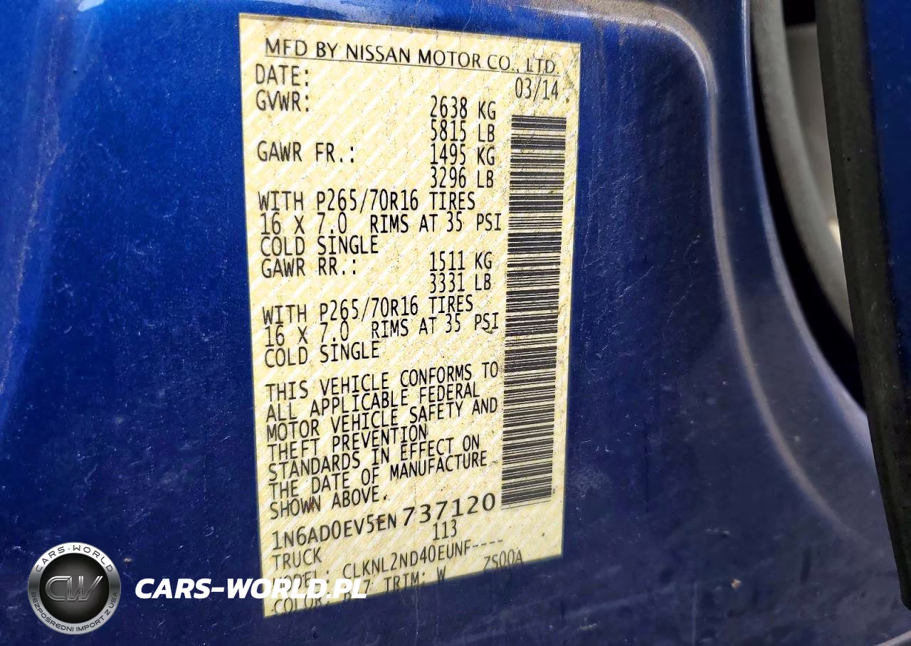 2014 Nissan Frontier S VIN:1N6AD0EV5EN737120 - 13