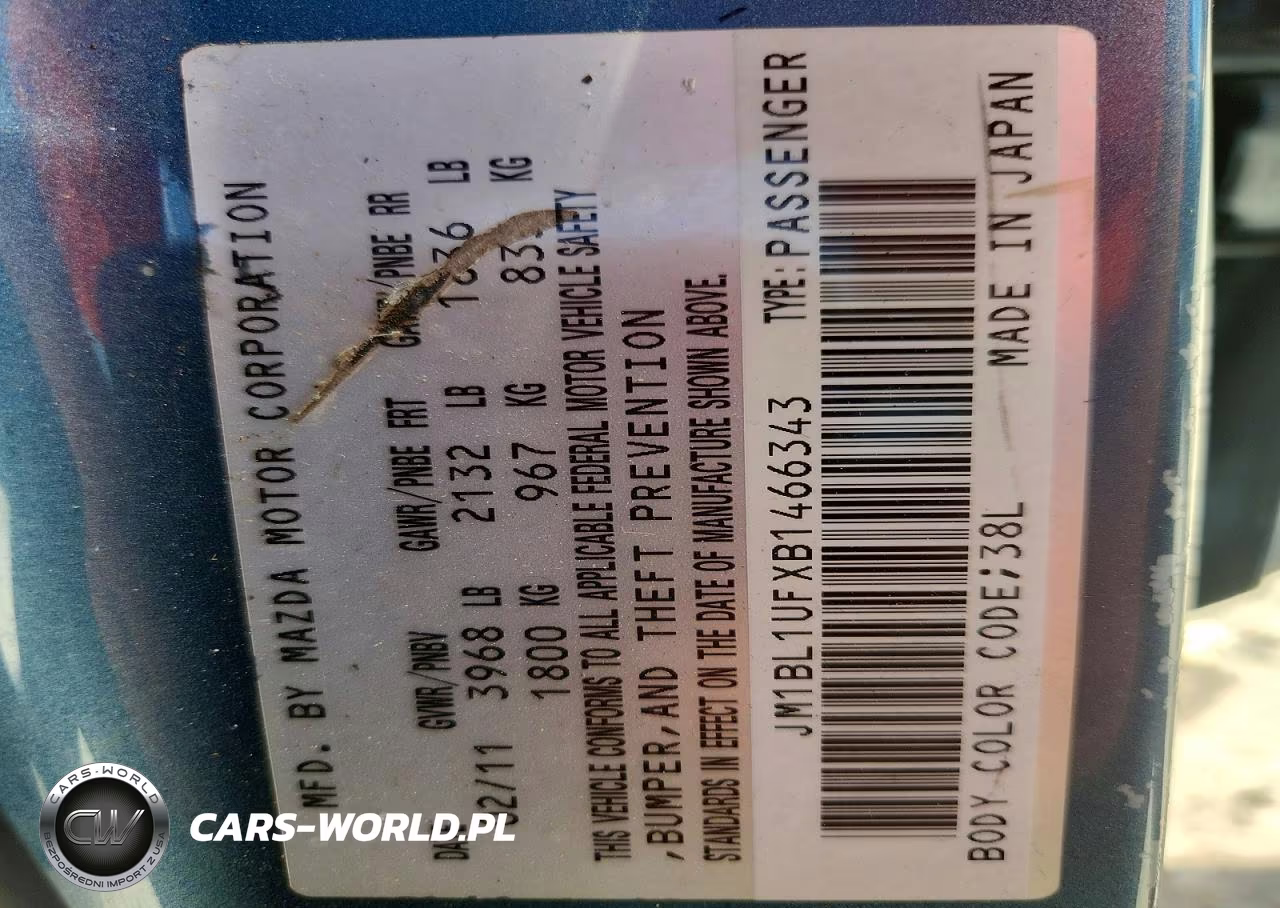 2011 Mazda 3 I VIN:JM1BL1UFXB1466343 - 13