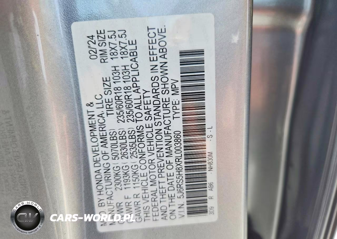 2024 Honda Cr-V Sport-L VIN:5J6RS5H8XRL003860 - 12