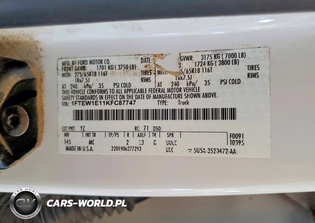2019 Ford F150 Supercrew VIN:1FTEW1E11KFC87747 - 12