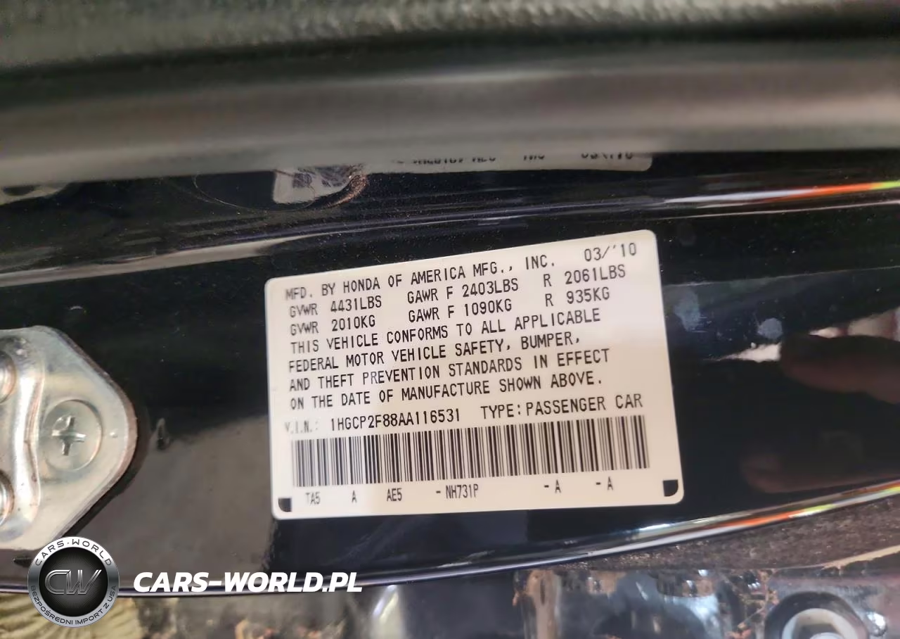 2010 Honda Accord Exl VIN:1HGCP2F88AA116531 - 13