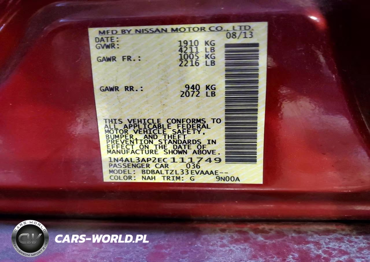 2014 Nissan Altima 2.5 VIN:1N4AL3AP2EC111749 - 12