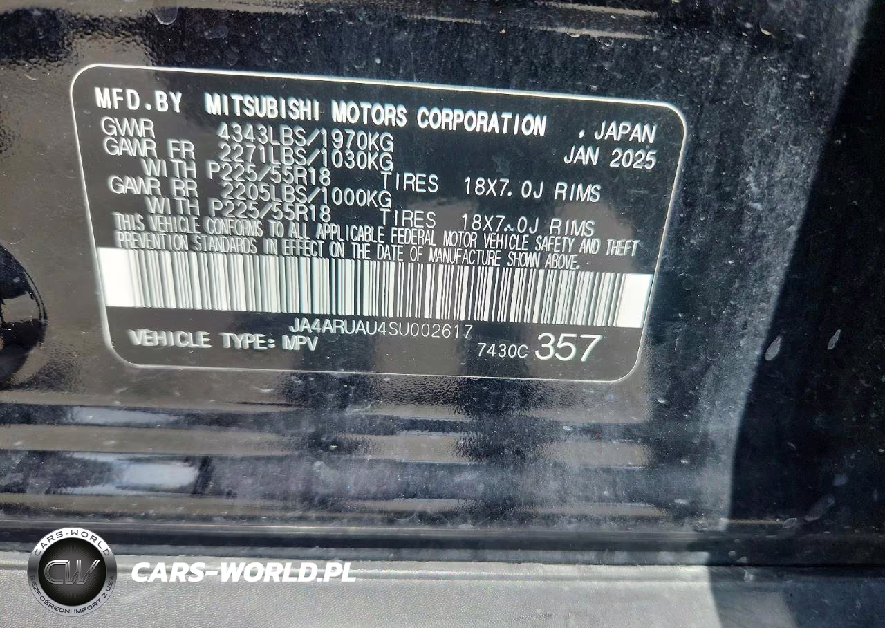2025 Mitsubishi Outlander Sport S VIN:JA4ARUAU4SU002617 - 14
