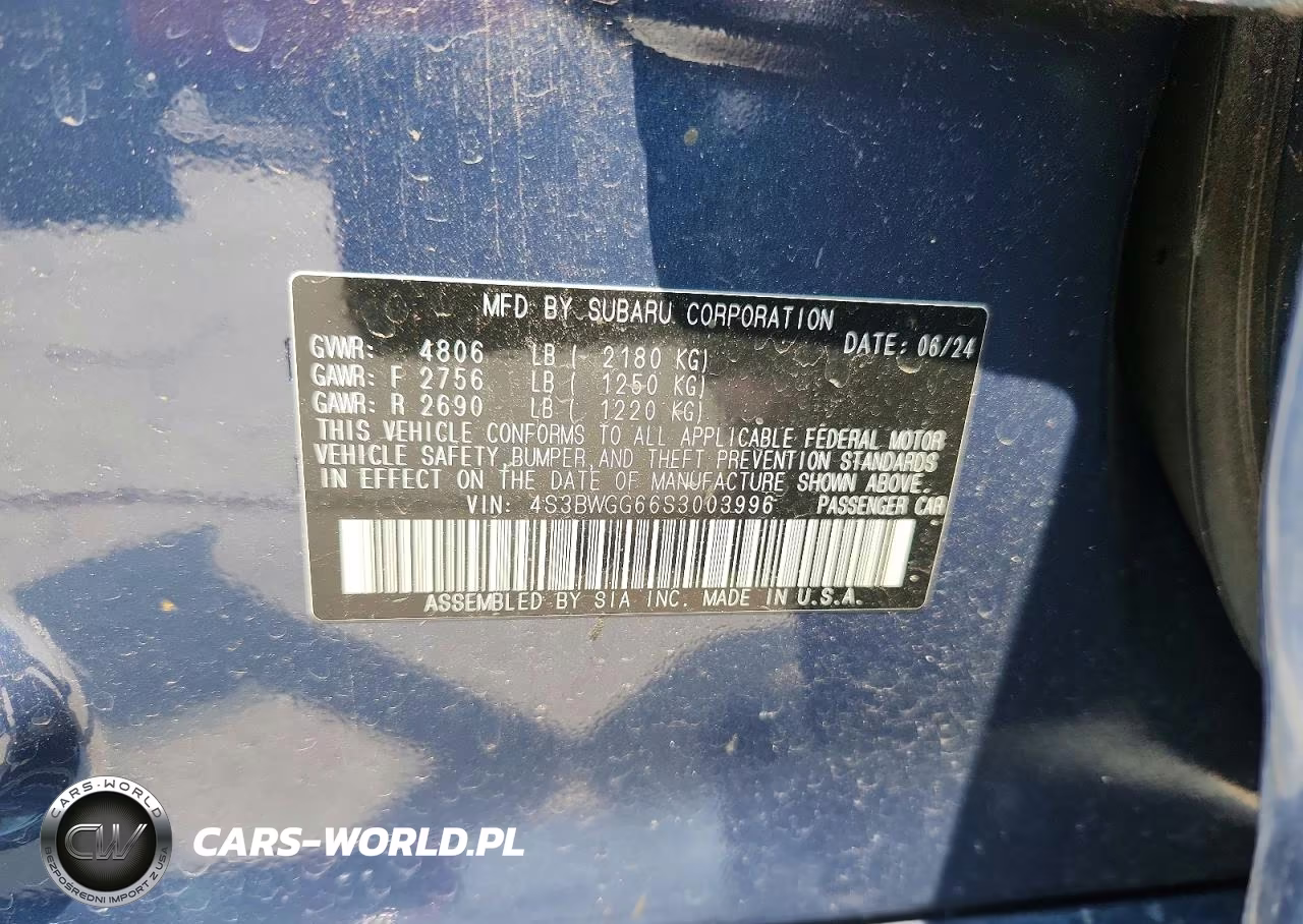 2025 Subaru Legacy Sport VIN:4S3BWGG66S3003996 - 12