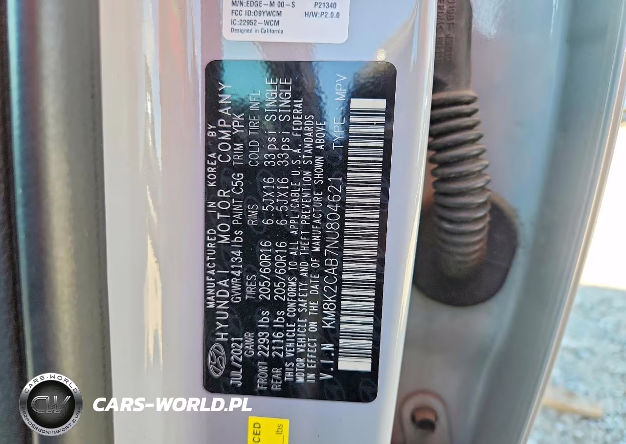 2022 Hyundai Kona Se VIN:KM8K2CAB7NU804621 - 13