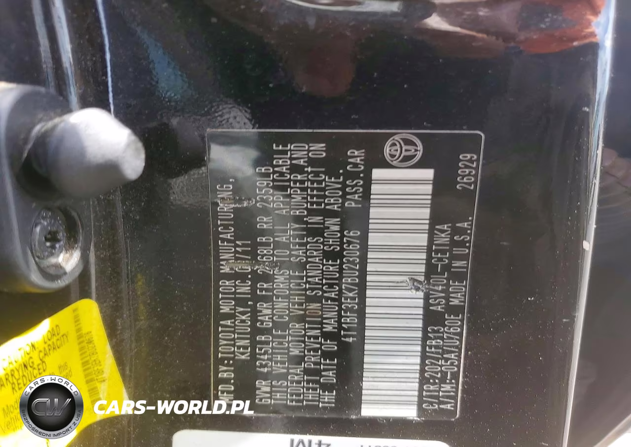 2011 Toyota Camry Le VIN:4T1BF3EK7BU230676 - 12