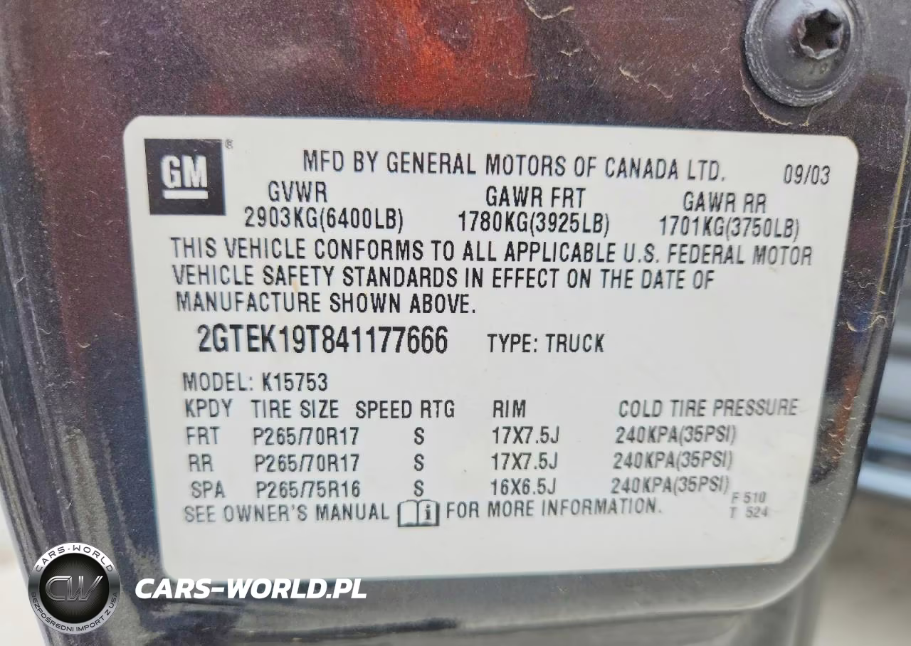 2004 GMC New Sierra K1500 VIN:2GTEK19T841177666 - 13