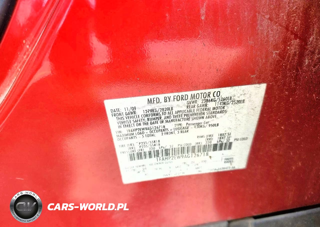 2010 Ford Taurus Sel VIN:1FAHP2EW9AG126718 - 12
