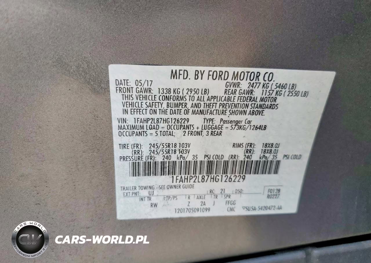 2017 Ford Taurus Police Interceptor VIN:1FAHP2L87HG126229 - 12