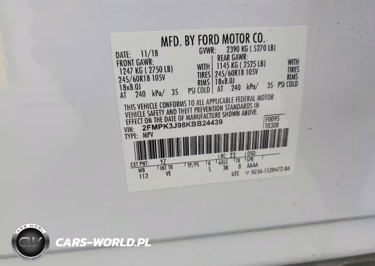 2019 Ford Edge Sel VIN:2FMPK3J98KBB24439 - 13