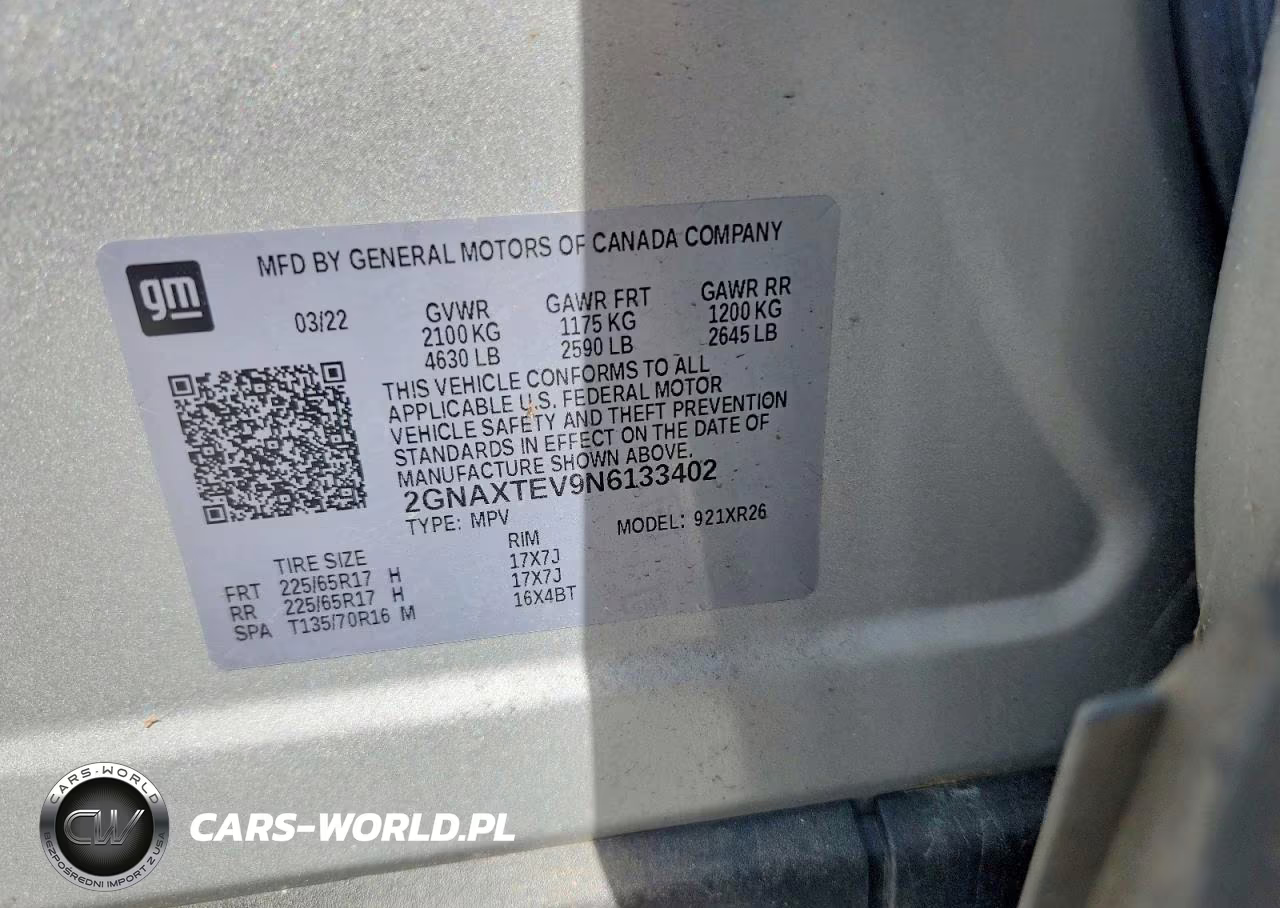 2022 Chevrolet Equinox Lt VIN:2GNAXTEV9N6133402 - 13